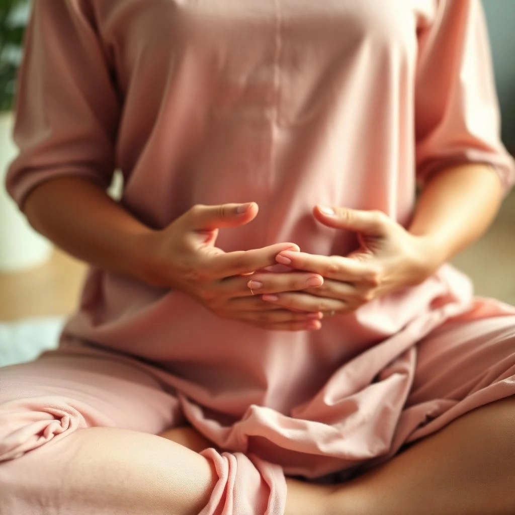 Bild på händer i meditationsställning